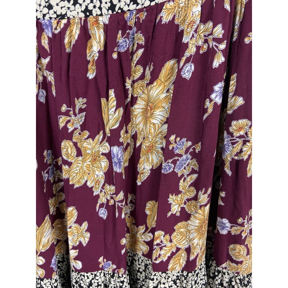 Natural Life Long Skirt Multiple Tiered Prints Women’s XL Elastic Waist - Picture 4 of 11